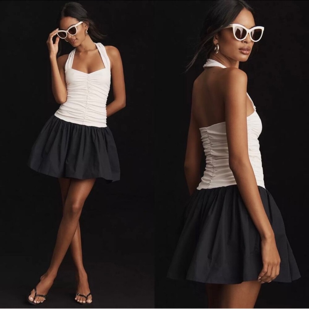 Maeve Halter Twofer Mini Dress